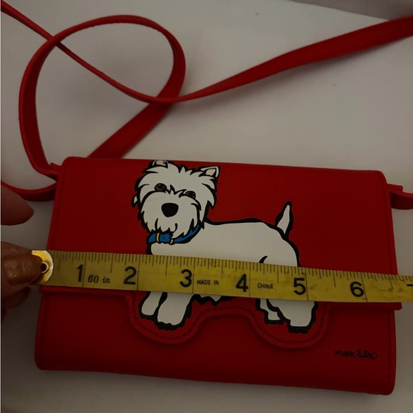Mark Tetro red westie crossbody purse with matching small wallet - Picture 10 of 11